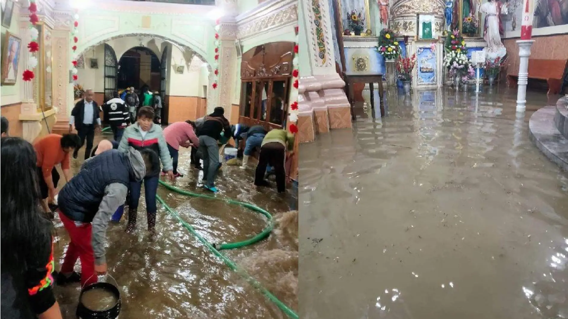 en Puebla, lluvia inunda iglesia